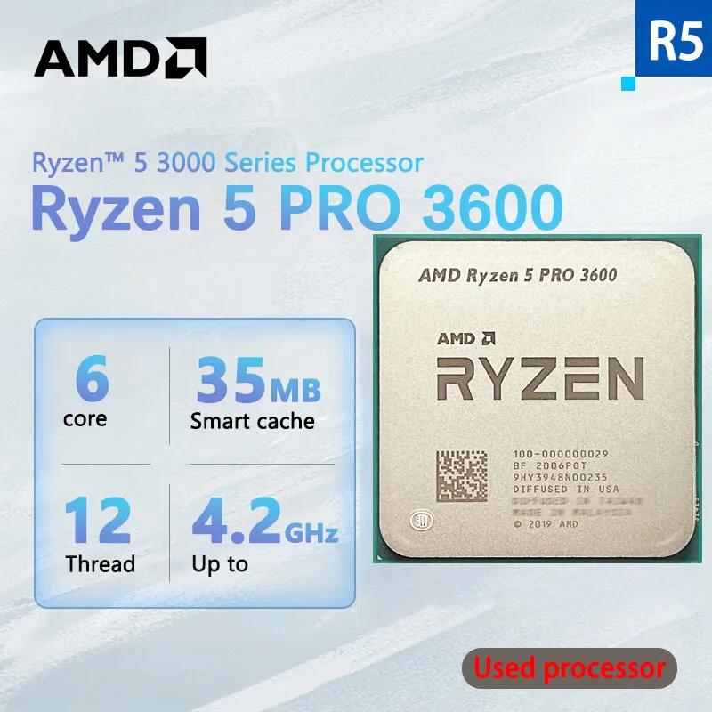 ߰ AMD Ryzen 5 PRO 3600 R5 PRO 3600, 3.6 GHz 6 ھ 12  7NM 65W L3 = 32M 100 000000029  AM4